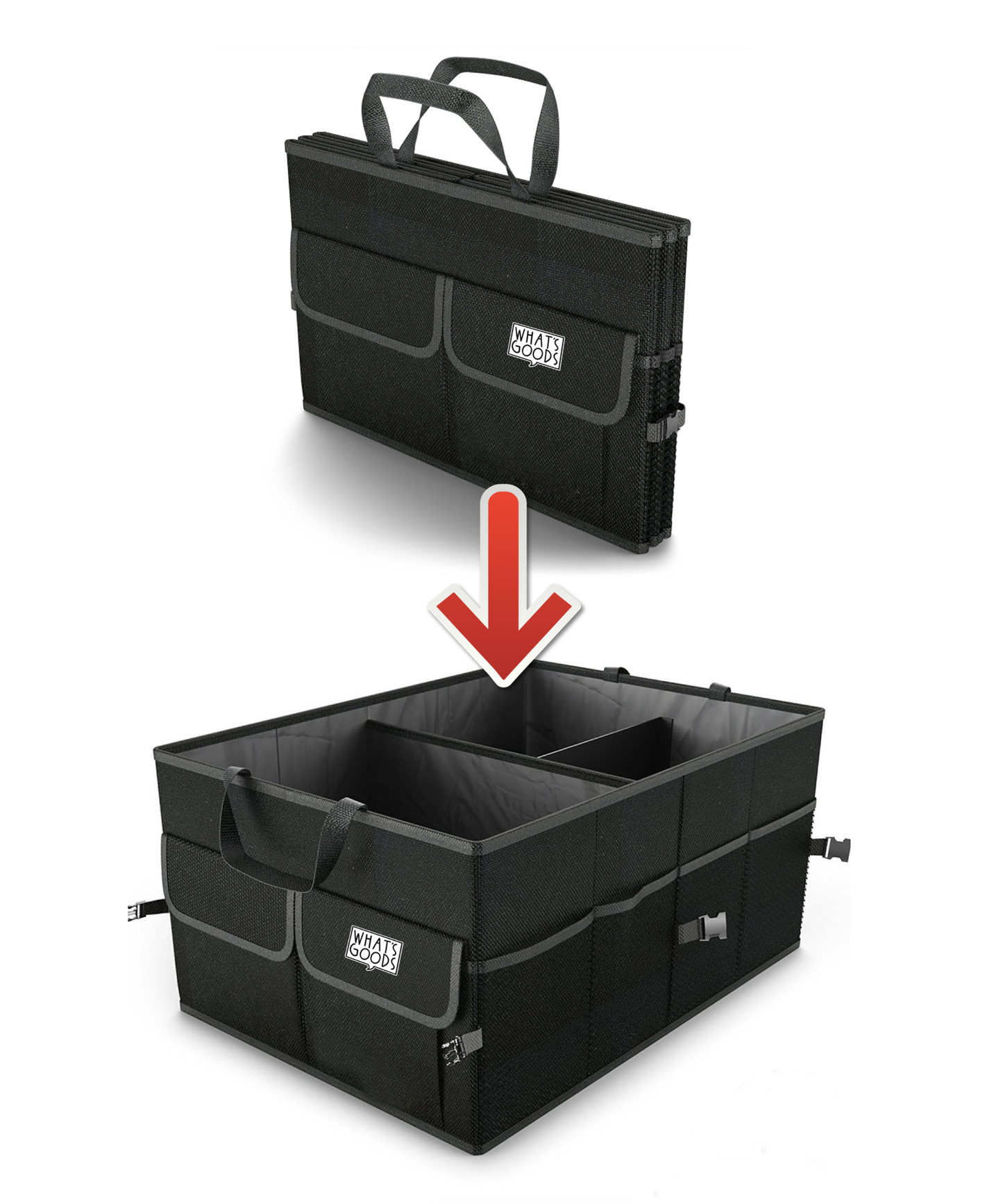 Opvouwbare kofferbak organizer & boodschappentas + GRATIS autoprullenbak