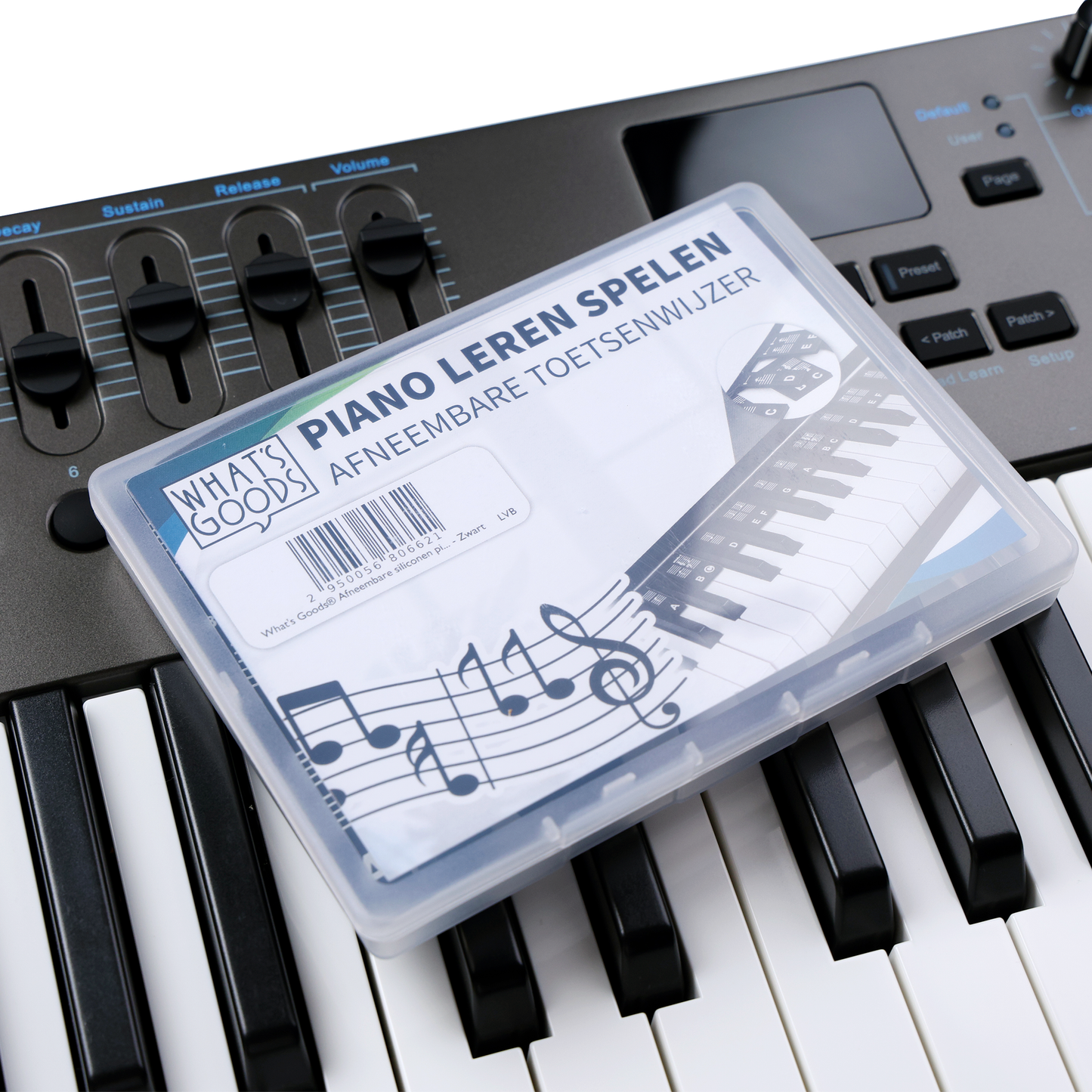 Afneembare siliconen piano toetsenwijzer - zwart