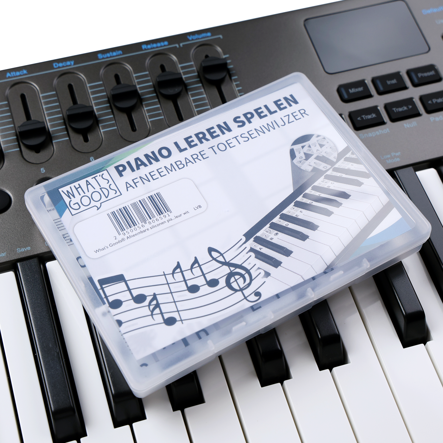 Afneembare siliconen piano toetsenwijzer - zwart-wit