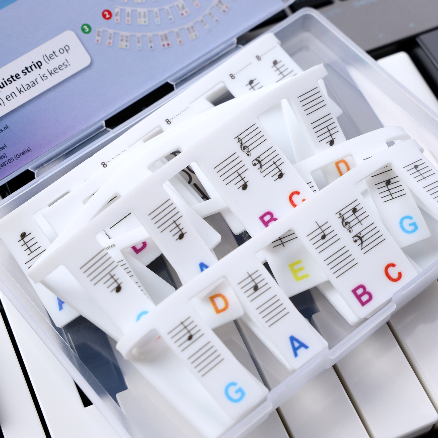 Afneembare siliconen piano toetsenwijzer - gekleurd