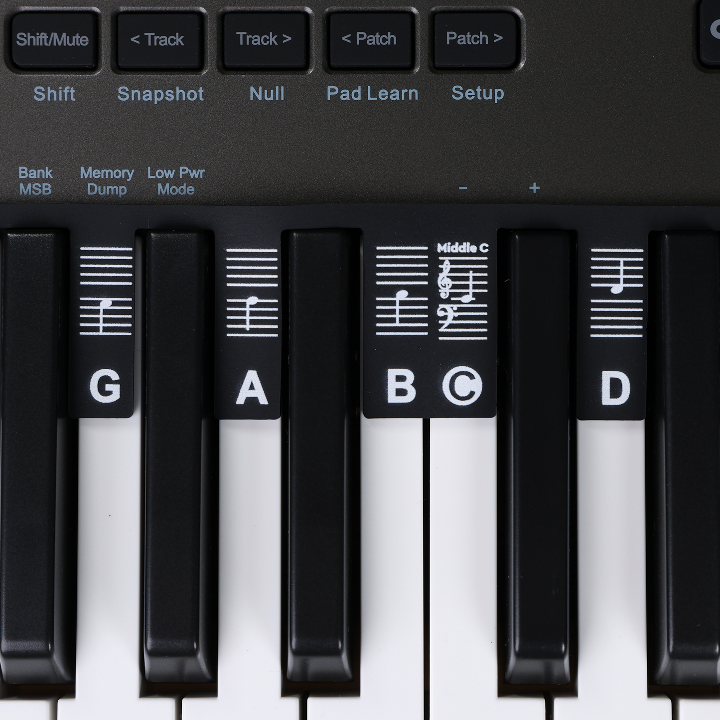 Afneembare siliconen piano toetsenwijzer - zwart