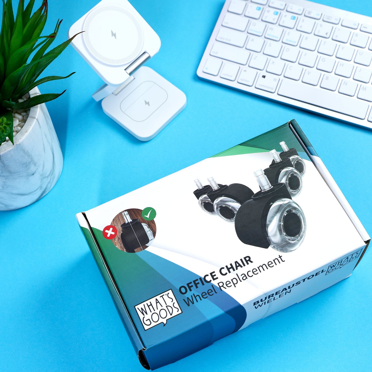 Transparante bureaustoel wieltjes - Set van 5 (11mm)