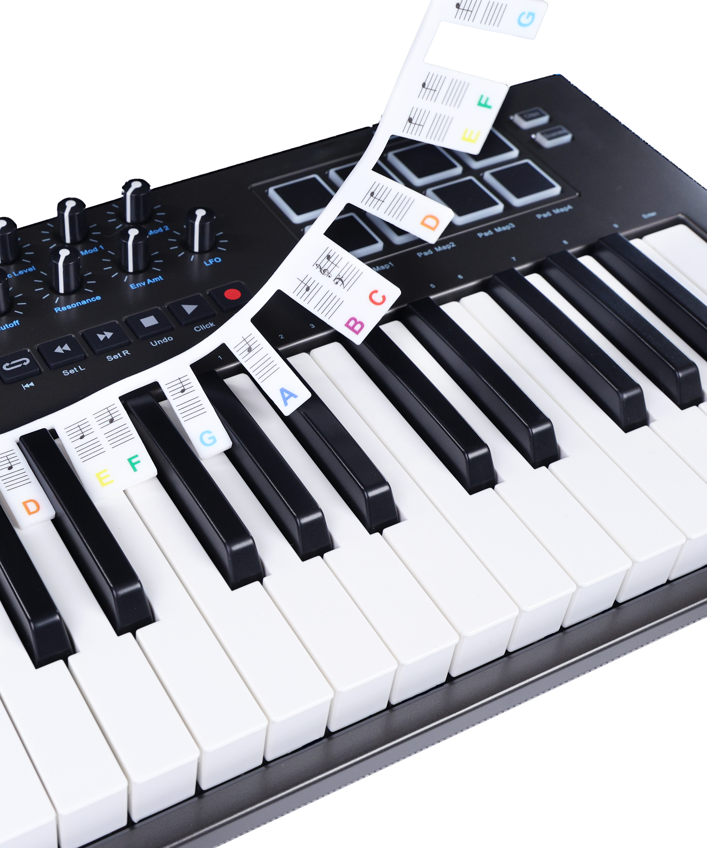 Afneembare siliconen piano toetsenwijzer - gekleurd