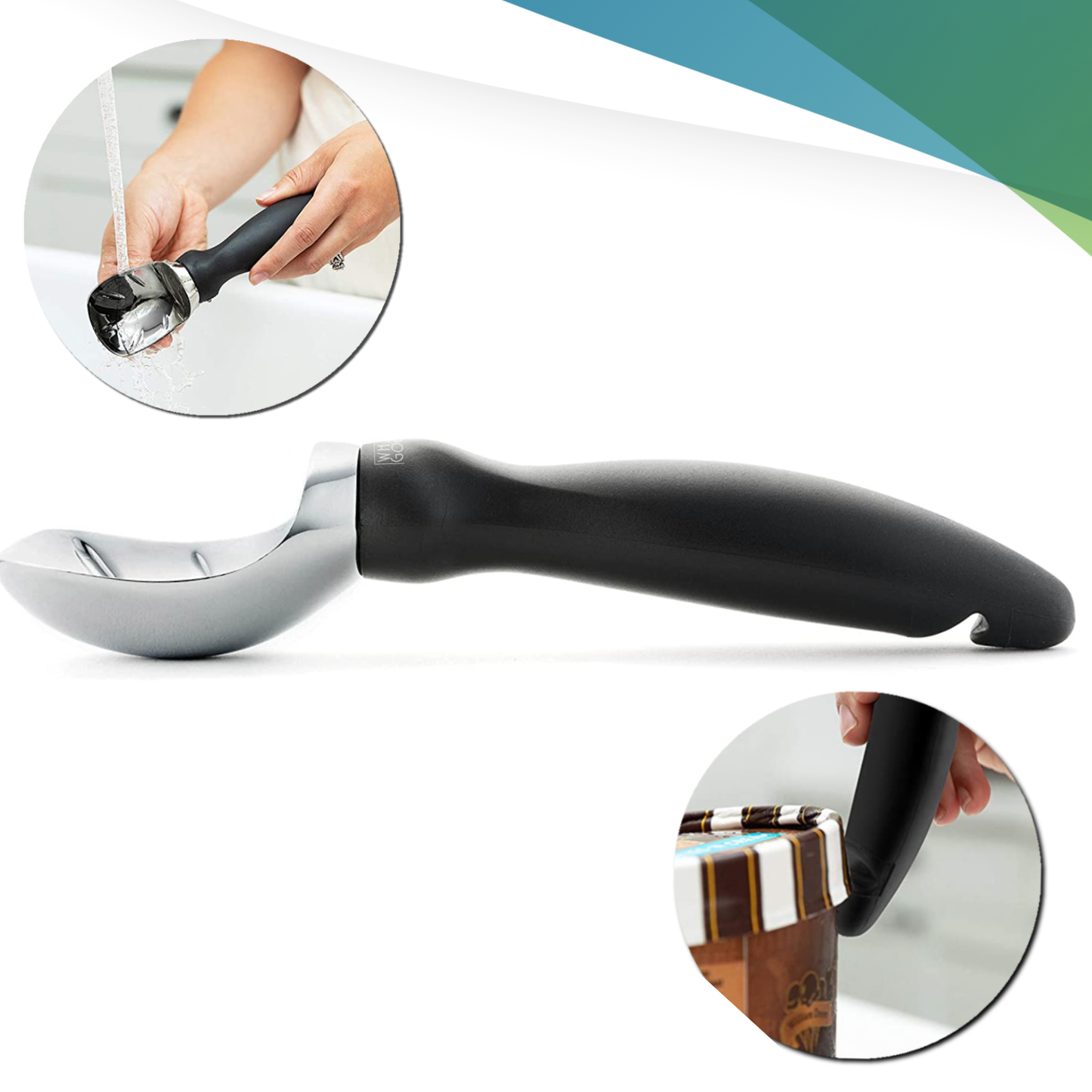 Professionele ijsschep/ijslepel - Ergonomisch, anti vries & uniek groeven design
