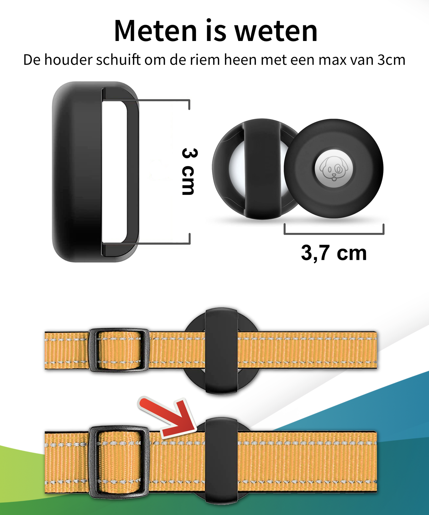 Airtag houder glow in the dark blue