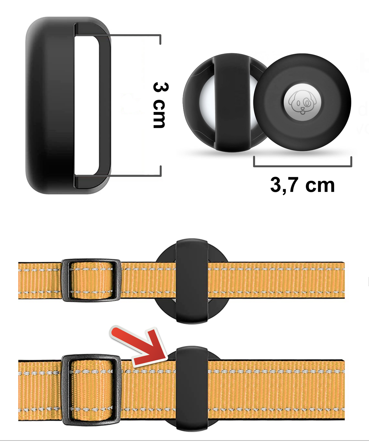 Airtag houder zwart