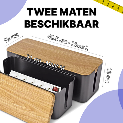 What's Goods® Kabelbox Hout Design Maat L (40.5CM)