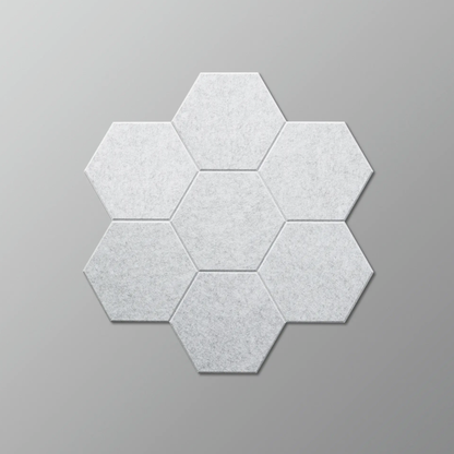 Akoestische hexagon panels 1800g/m2 vilt Set x12 tegels grijs