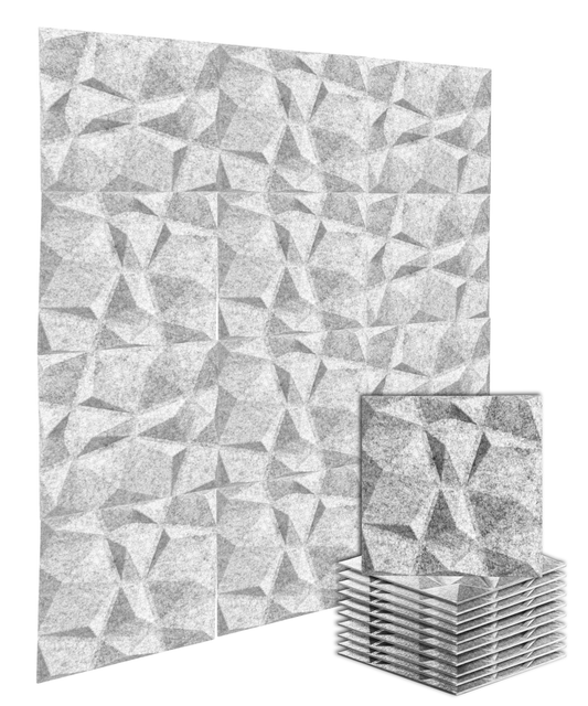Akoestische 3D Diamant vilt panels set x12 tegels