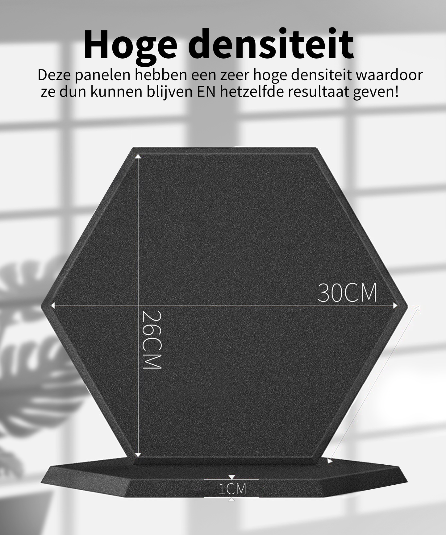 Akoestische hexagon panels 1800g/m2 vilt (set van 12)